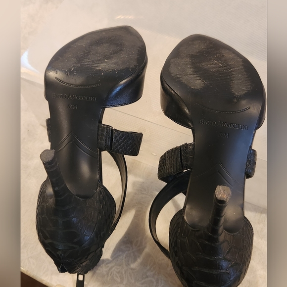 Enzo Angeliolini "Coadi" pump. Black "Snakeskin" Size 5.5 - Picture 8 of 8